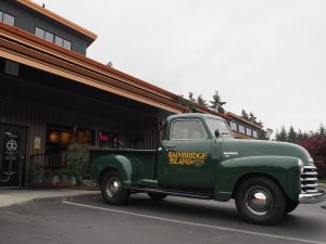 Old truck outside of a brewery