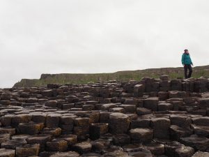 Caitlin walking along Giant's Causeway