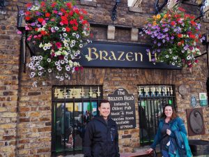 Tucker and Caitlin outside of The Brazen Head on their last day in ireland