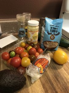 All of the ingredients for the recipe.