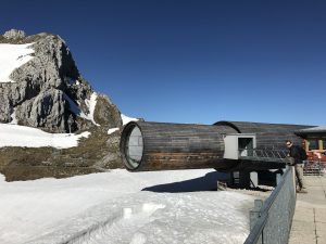 Giant telescope on top of the mountain.