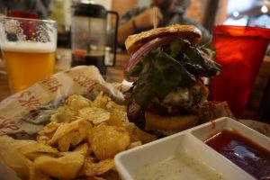 The giant burger from Yaks.