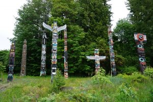 Native American Totem Poles in Stanley Park.