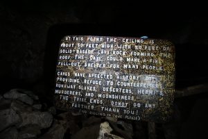 A sign found inside Mammoth Caves.