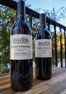 Two bottles of Troon Vineyard wine.