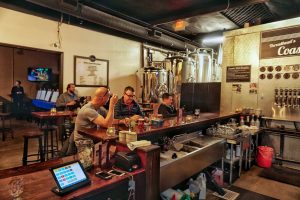 Locals enjoying the Five Threads tasting room