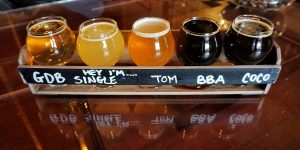 A flight of 5 beers