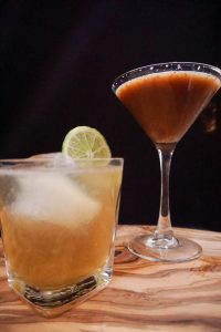 A moscow mule and black flip cocktail