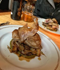 Two plates of quail from Thistle restaurant in McMinnville.