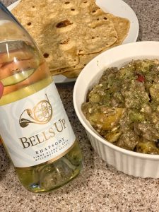 Bells Up Rhapsody wine paired with my mediterranean lamb recipe