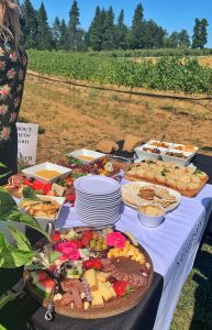 Charcuterie board in the vineyard