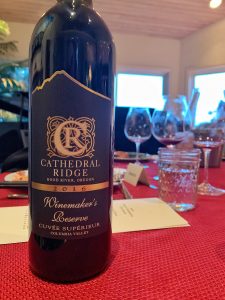 Bottle of Cathedral Ridge Winemaker's Reserve.