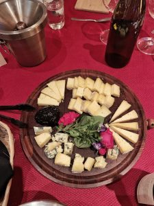 The cheese plate served after dinner.