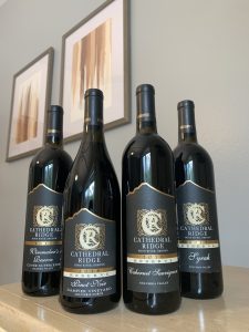 Bottles of Cathedral Ridge wine.